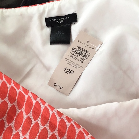 Ann Taylor Textured Orange Skirt Sz 12P - Picture 2 of 2